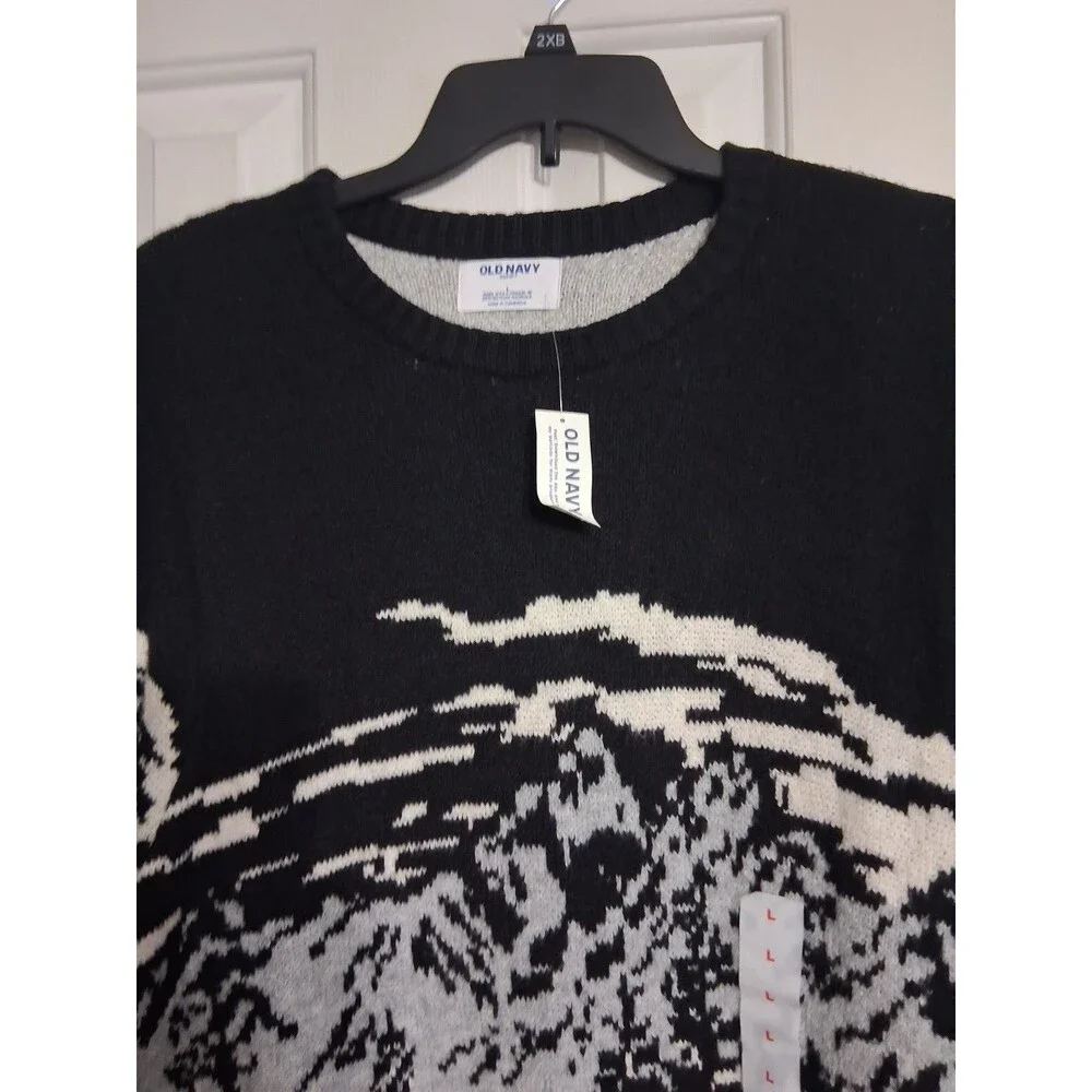 NWT Men's Old Navy SoSoft Crewneck Sweater Size XL Black/Gray